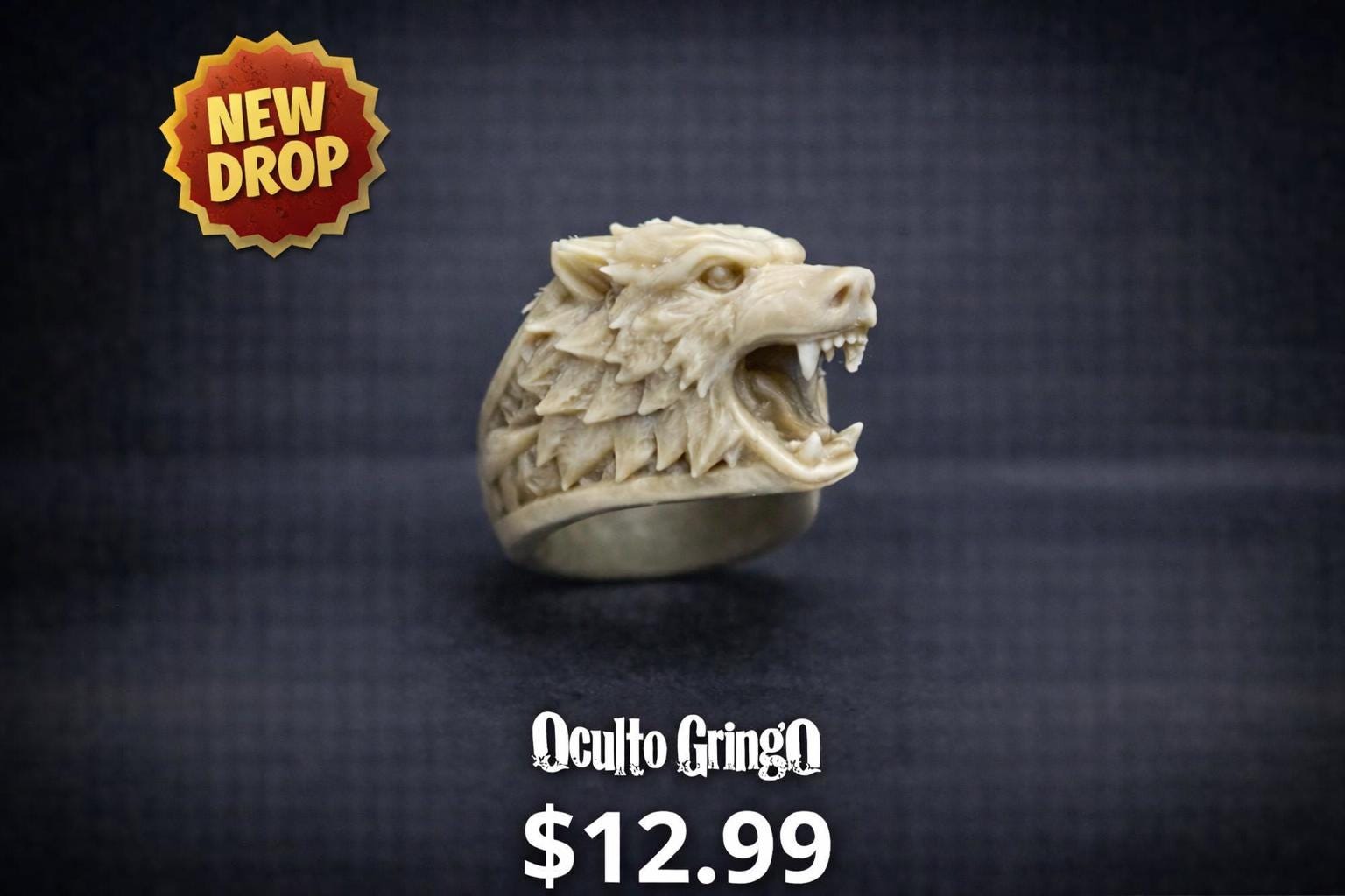 Savage Wolf Ring – Ferocious Alpha Predator Statement Piece