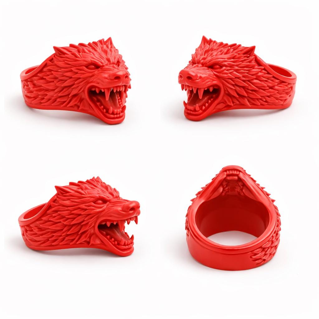 Savage Wolf Ring – Ferocious Alpha Predator Statement Piece