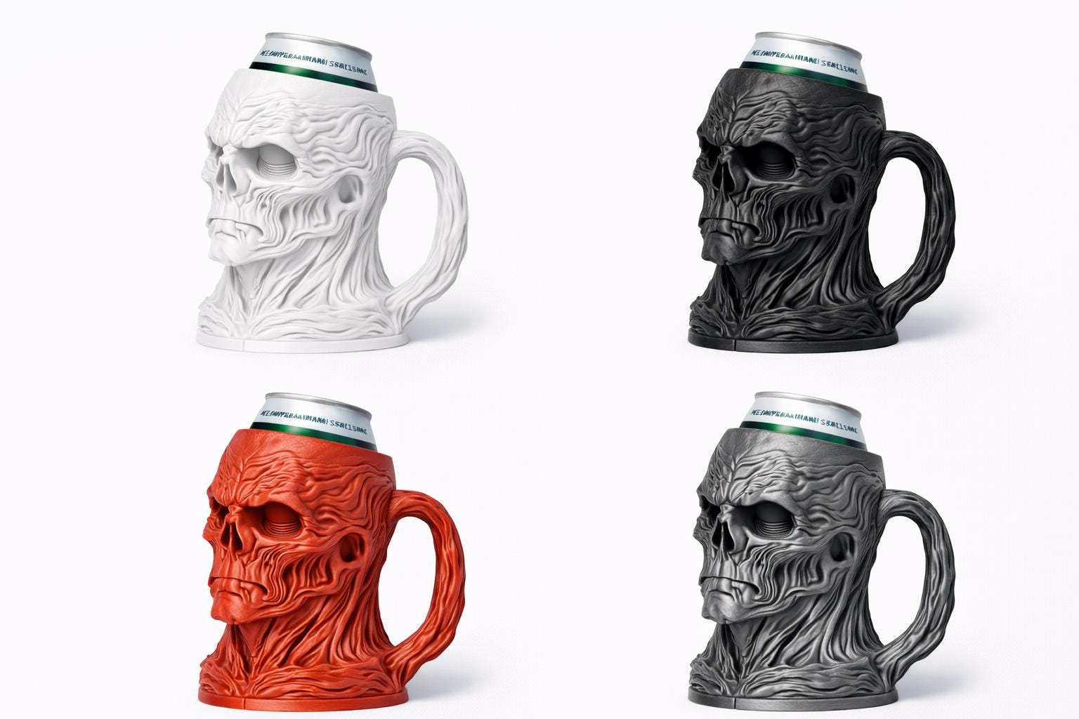 Skull Beer Mug Can Holder – Gothic Skull Drink Holder
