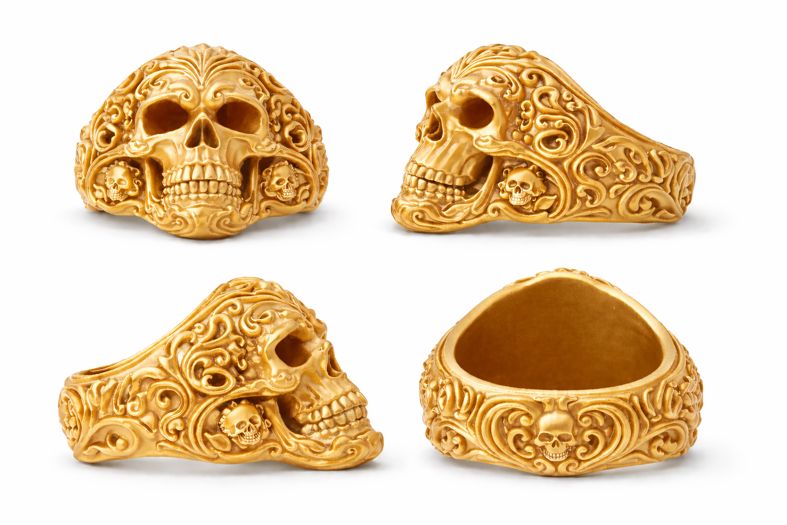 Baroque Skull Ring – Gothic Skeleton Statement Ring