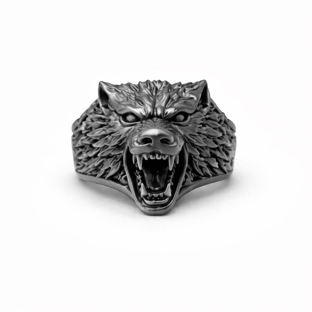 Savage Wolf Ring – Ferocious Alpha Predator Statement Piece