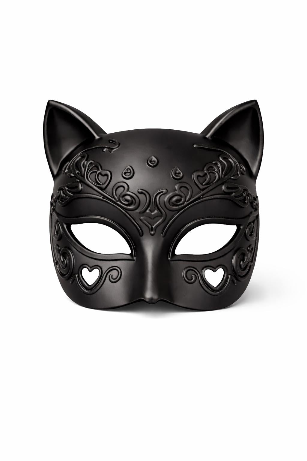 Gothic Cat Mask – Dark Venetian Feline Mask