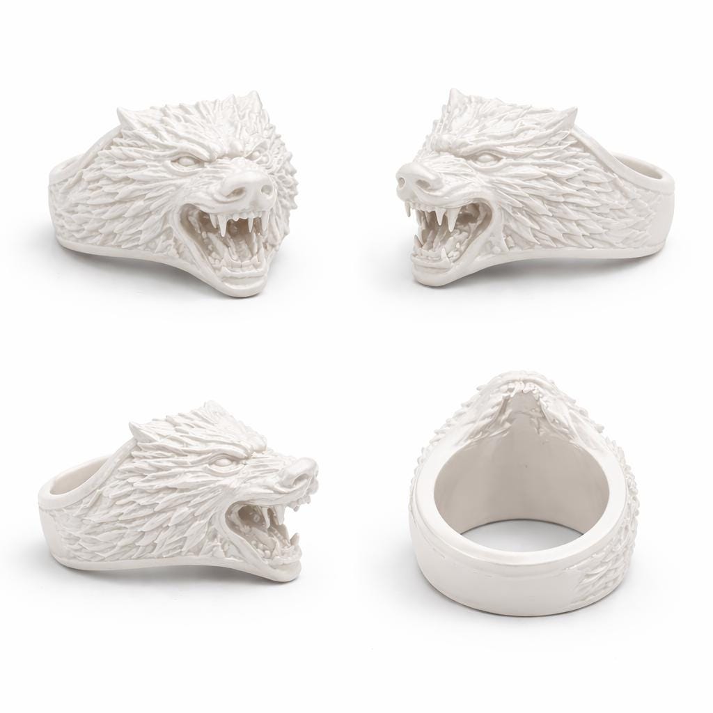 Savage Wolf Ring – Ferocious Alpha Predator Statement Piece