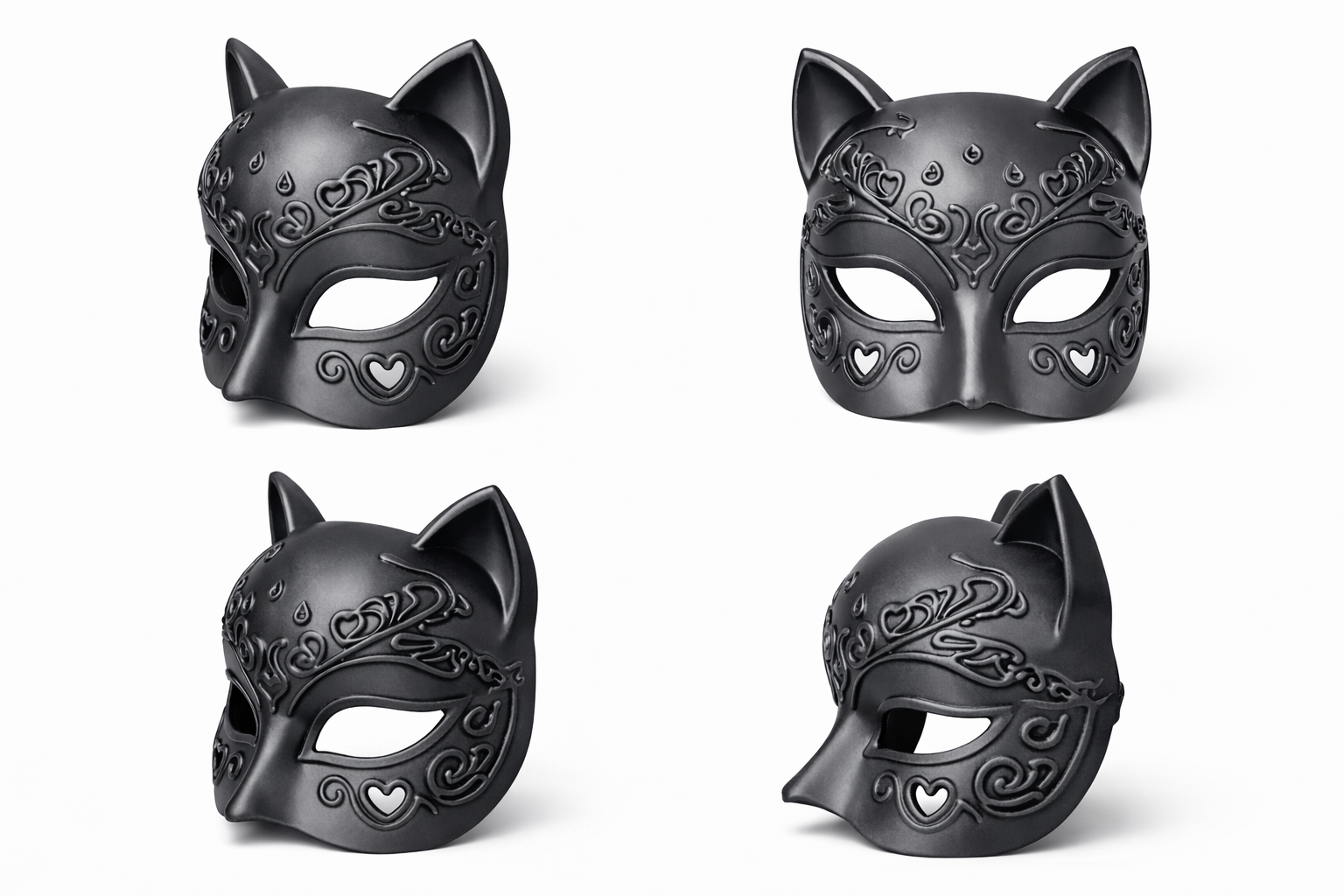 Gothic Cat Mask – Dark Venetian Feline Mask