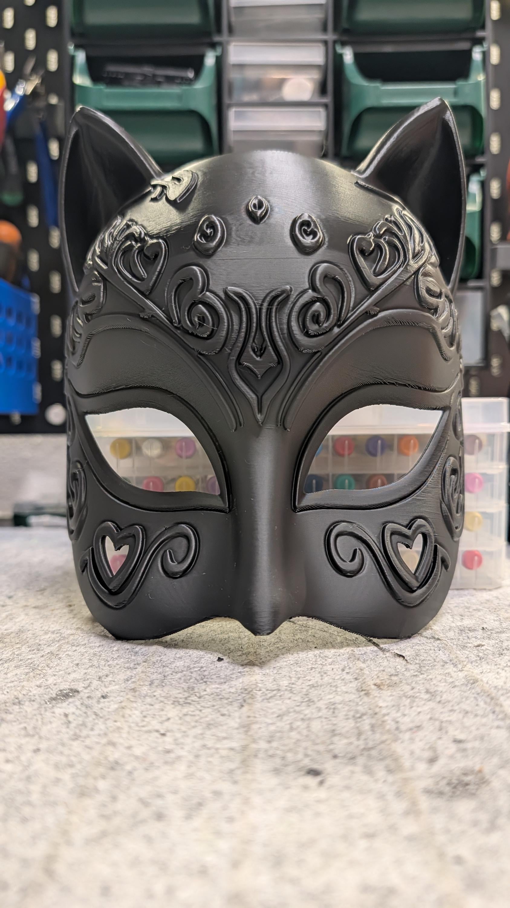 Gothic Cat Mask – Dark Venetian Feline Mask