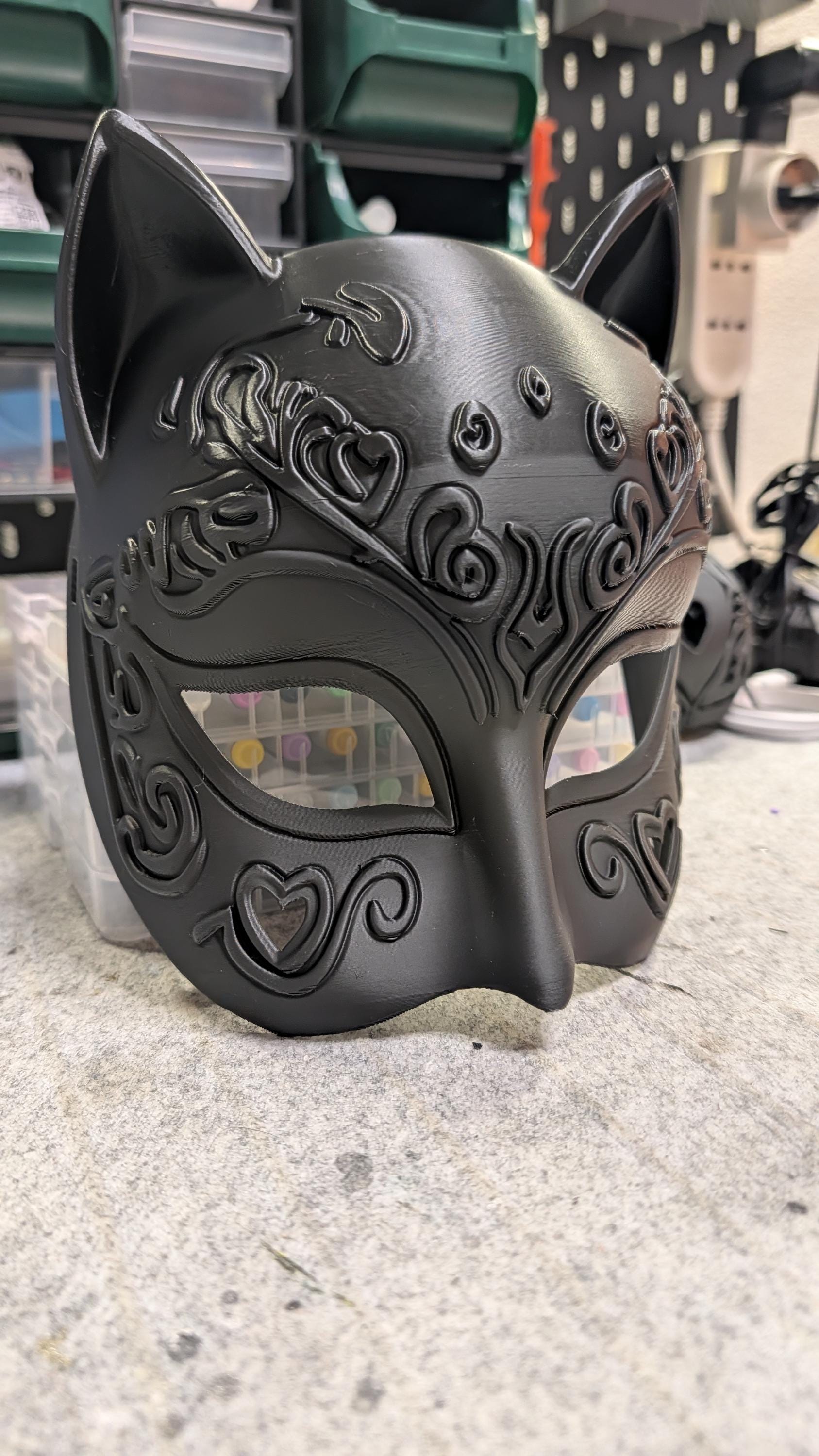 Gothic Cat Mask – Dark Venetian Feline Mask