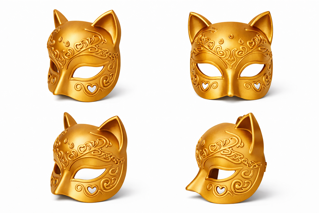 Gothic Cat Mask – Dark Venetian Feline Mask