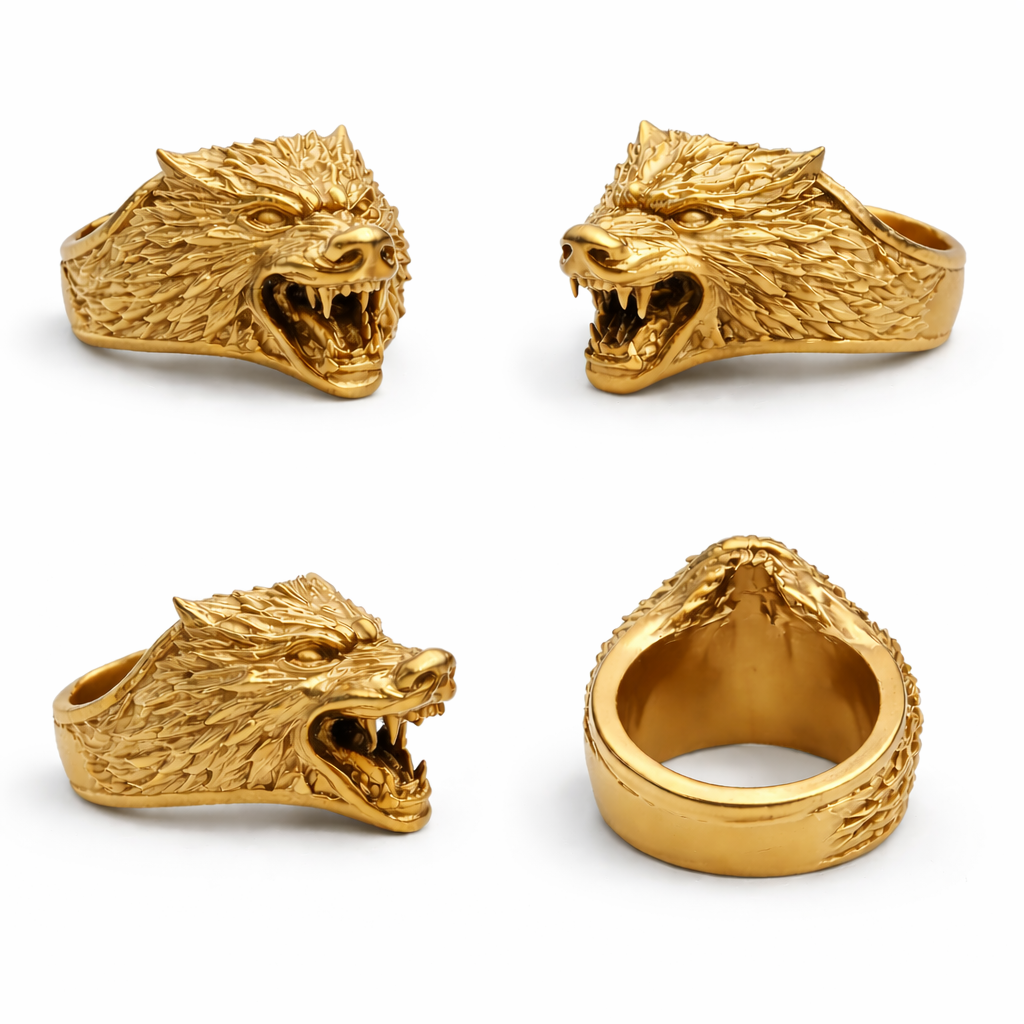 Savage Wolf Ring – Ferocious Alpha Predator Statement Piece