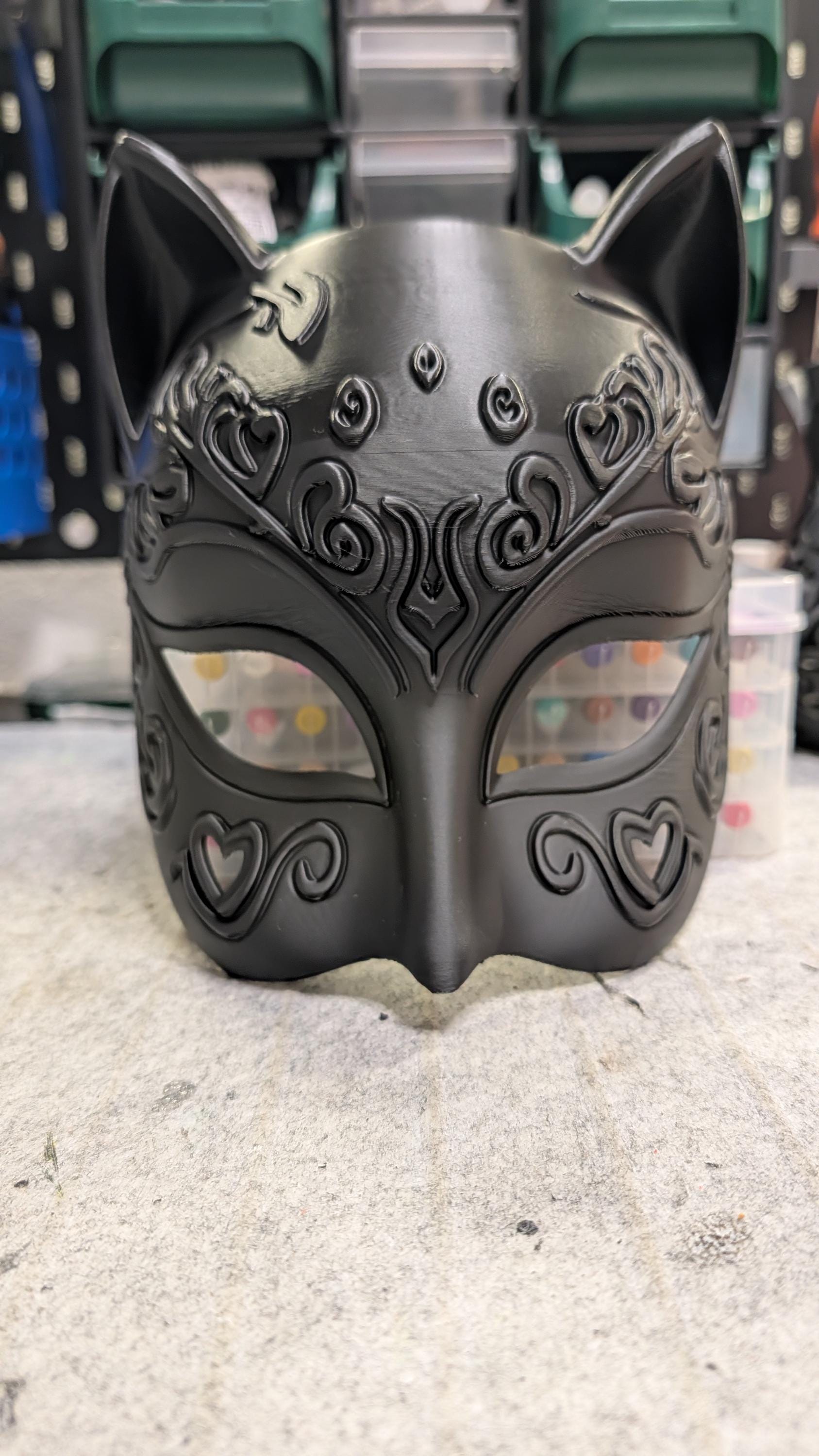 Gothic Cat Mask – Dark Venetian Feline Mask