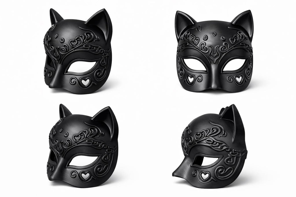 Gothic Cat Mask – Dark Venetian Feline Mask