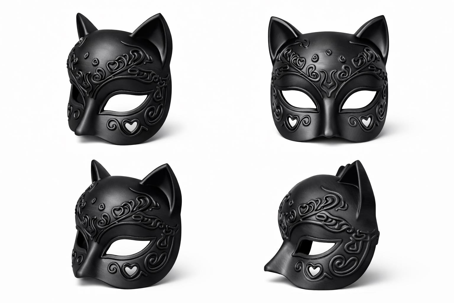 Gothic Cat Mask – Dark Venetian Feline Mask