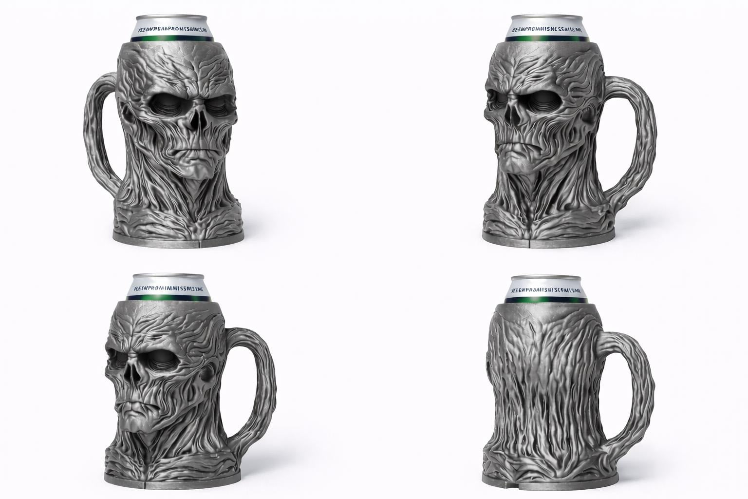 Skull Beer Mug Can Holder – Gothic Skull Drink Holder