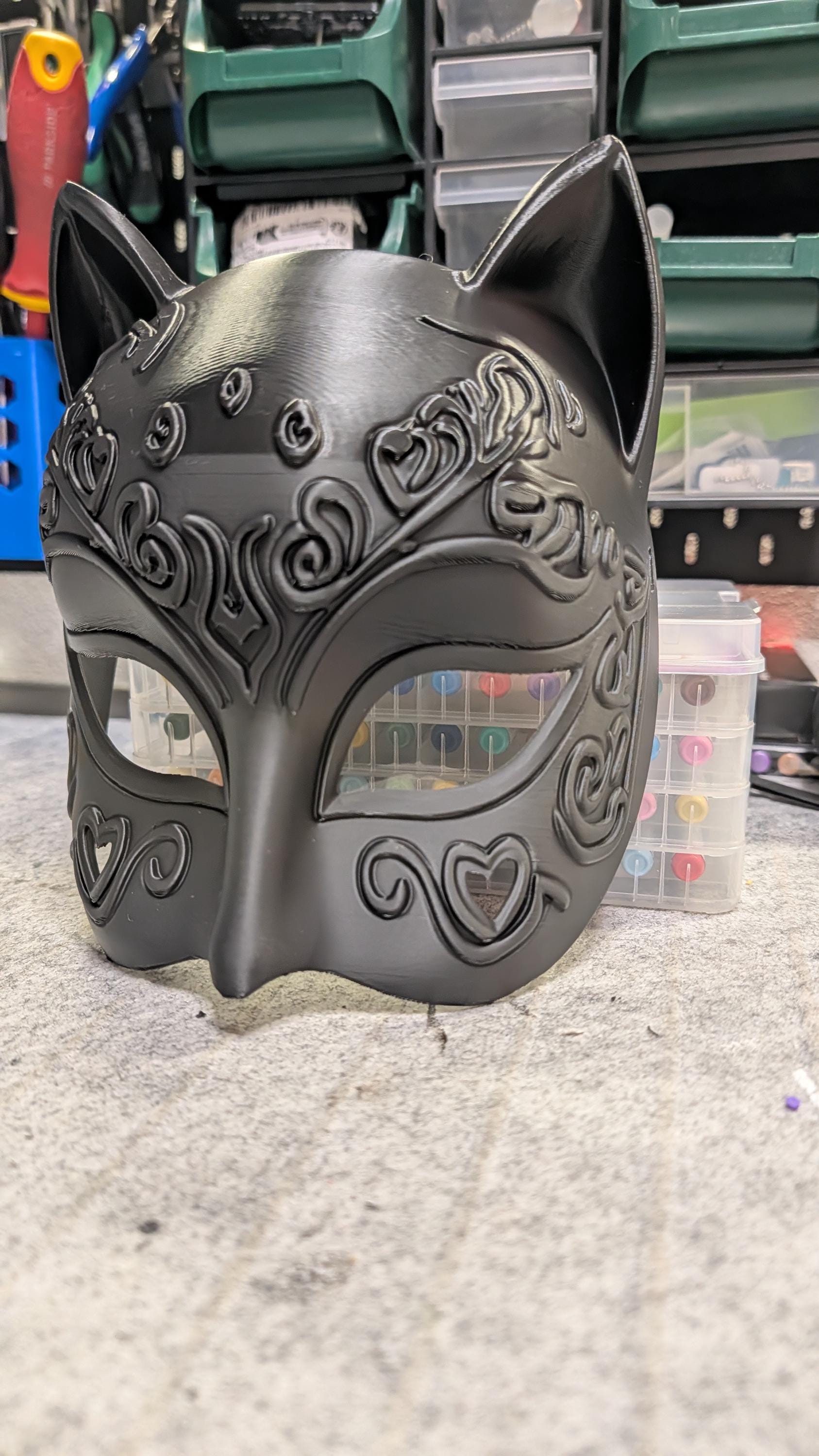 Gothic Cat Mask – Dark Venetian Feline Mask