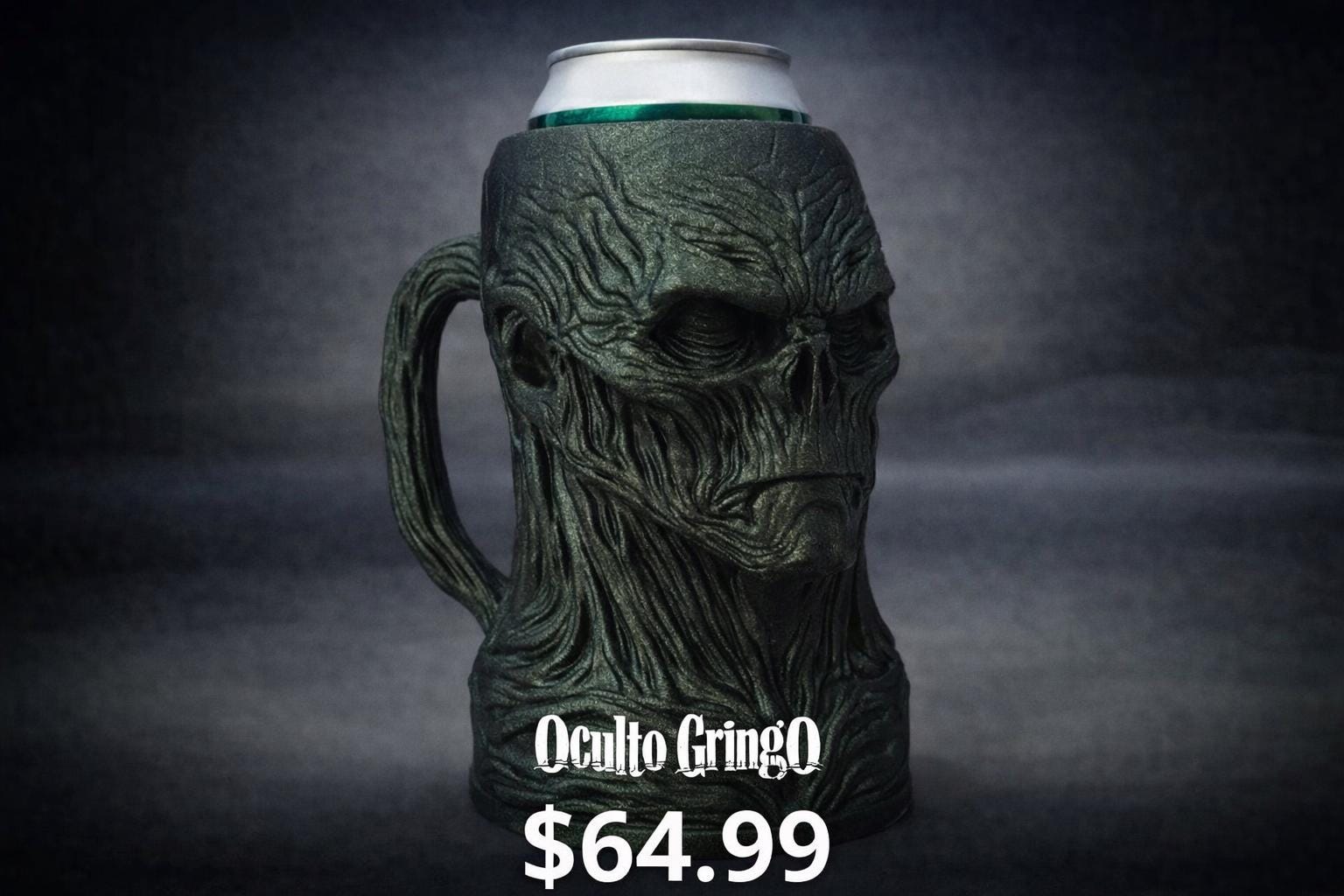 Skull Beer Mug Can Holder – Gothic Skull Drink Holder