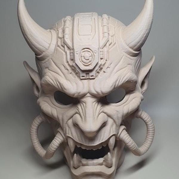 Cyberpunk steampunk Oni demon mask