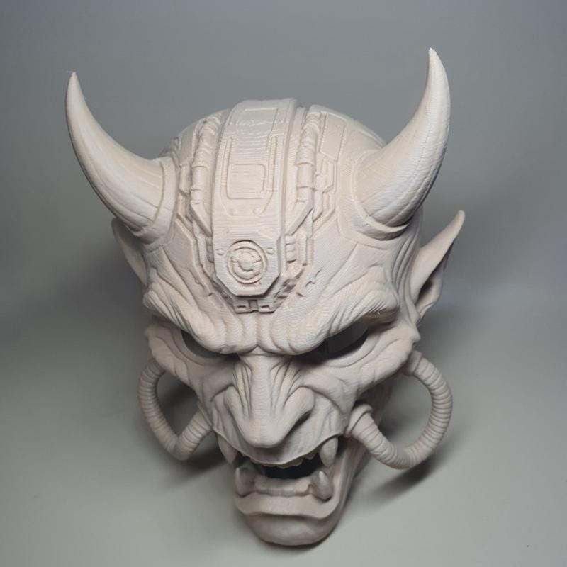 Cyberpunk steampunk Oni demon mask