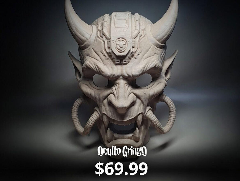 Cyberpunk steampunk Oni demon mask