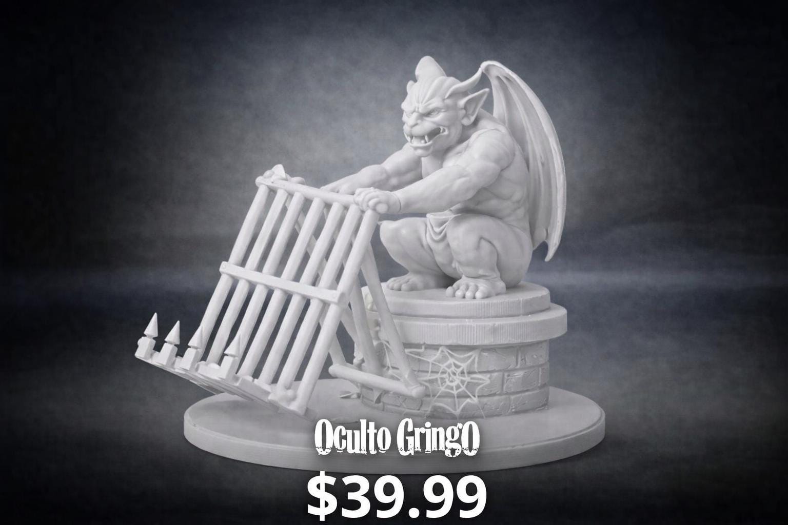 Gatekeeper Statue – Gothic Gargoyle Figurine, Dark Fantasy Decor, 3D Printed Monster Statue