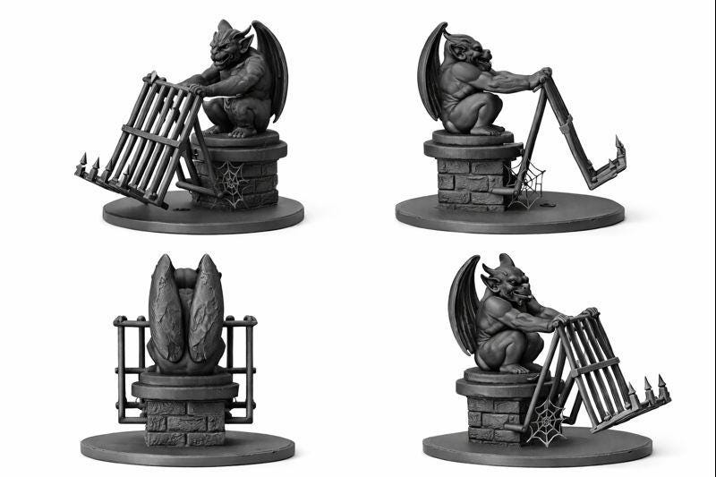 Gatekeeper Statue – Gothic Gargoyle Figurine, Dark Fantasy Decor, 3D Printed Monster Statue