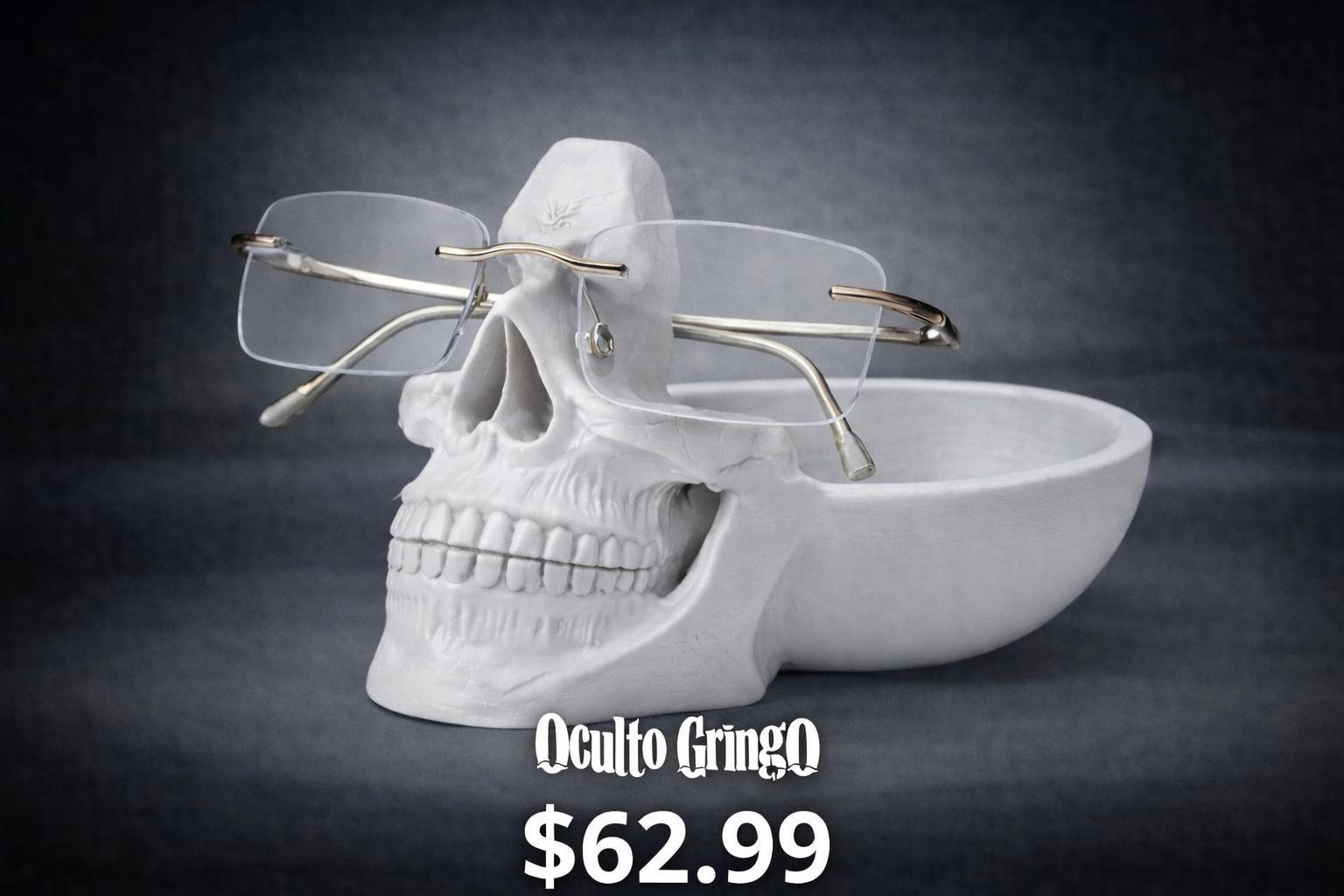 Skull Glasses Holder with Bowl