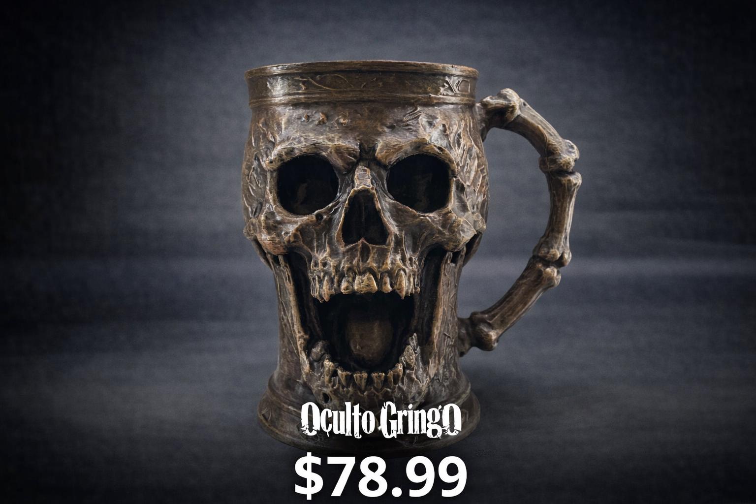 Skull Mug – 0.5L Can Holder with Bone Handle