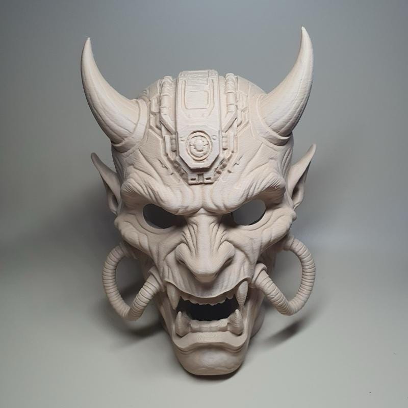 Cyberpunk steampunk Oni demon mask