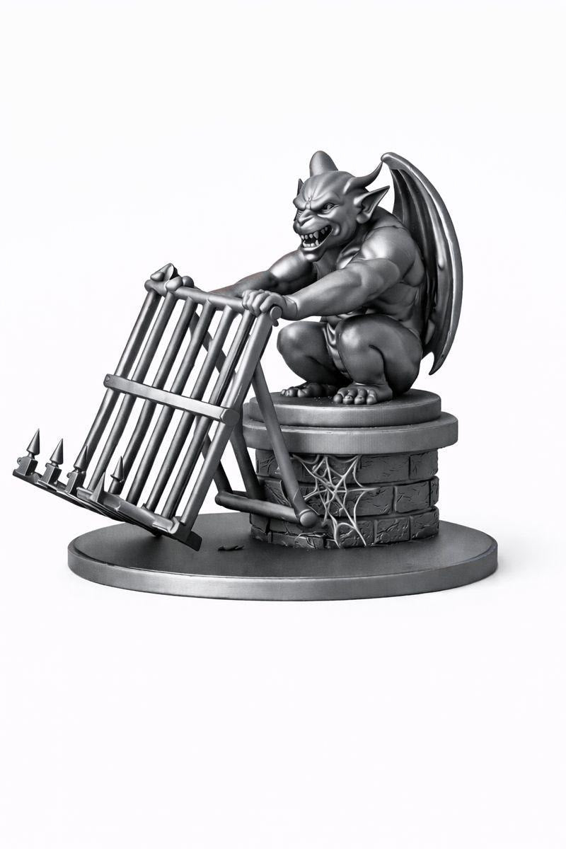 Gatekeeper Statue – Gothic Gargoyle Figurine, Dark Fantasy Decor, 3D Printed Monster Statue
