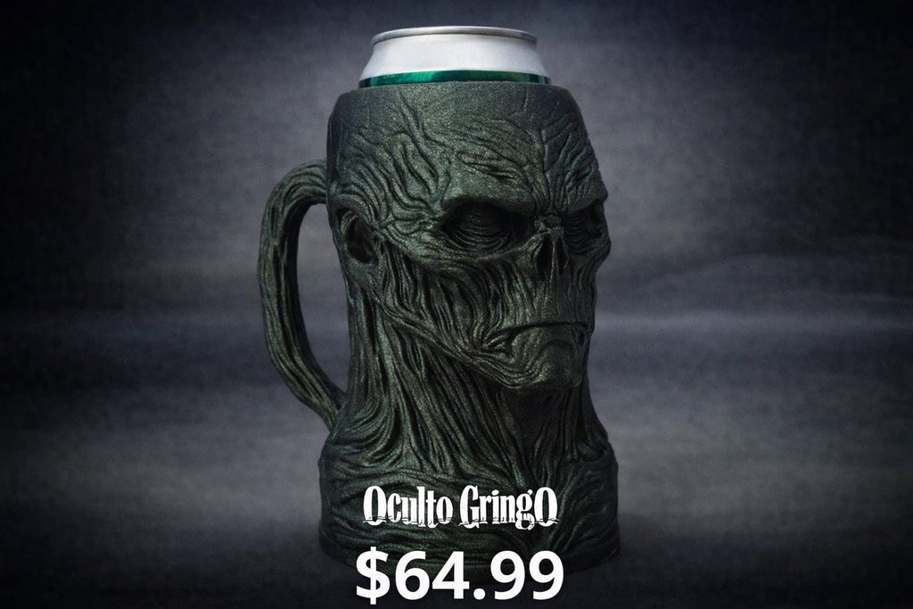 3D Printed Gothic Skull Beer Can Holder – Dark Fantasy Decor