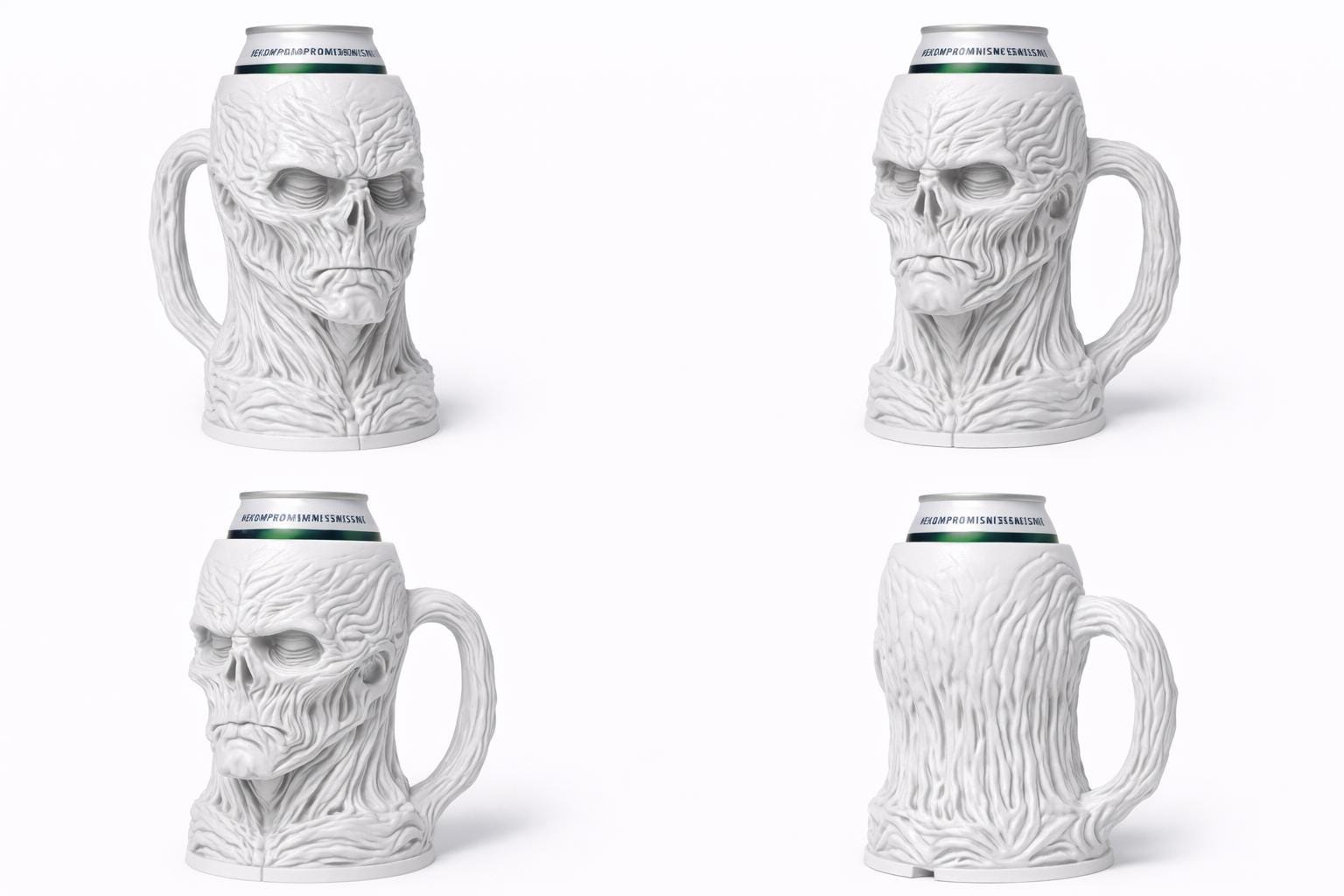 3D Printed Gothic Skull Beer Can Holder – Dark Fantasy Decor