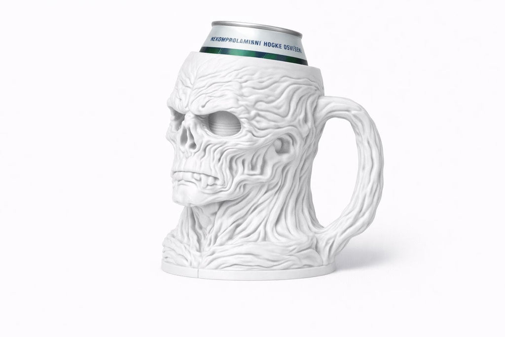 3D Printed Gothic Skull Beer Can Holder – Dark Fantasy Decor