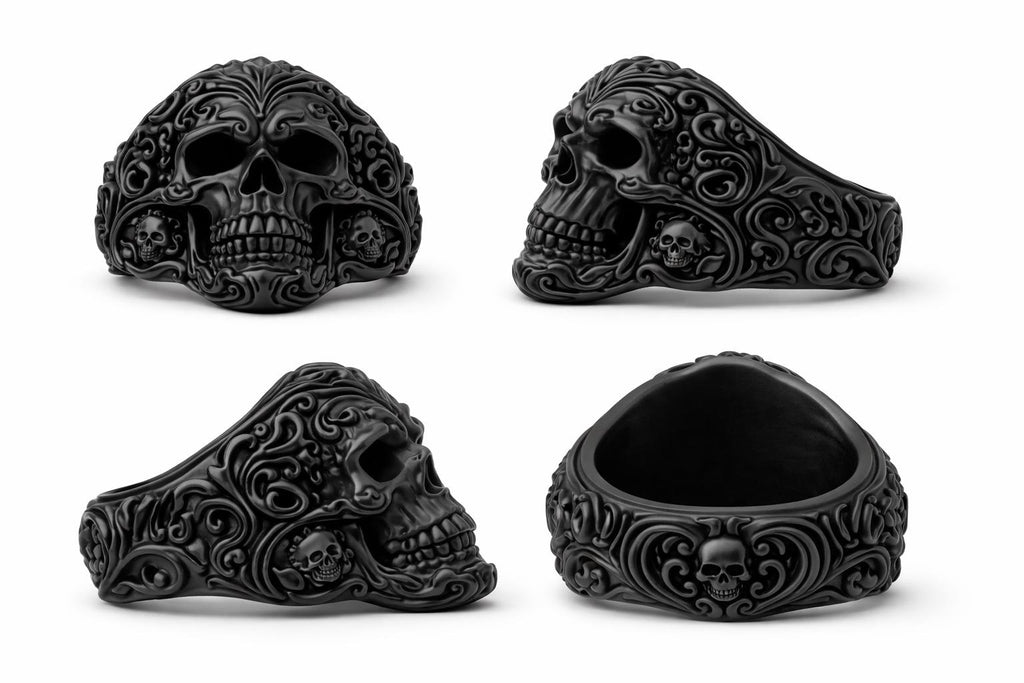 Baroque Skull Ring – Gothic Skeleton Statement Ring