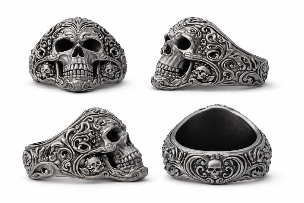 Baroque Skull Ring – Gothic Skeleton Statement Ring
