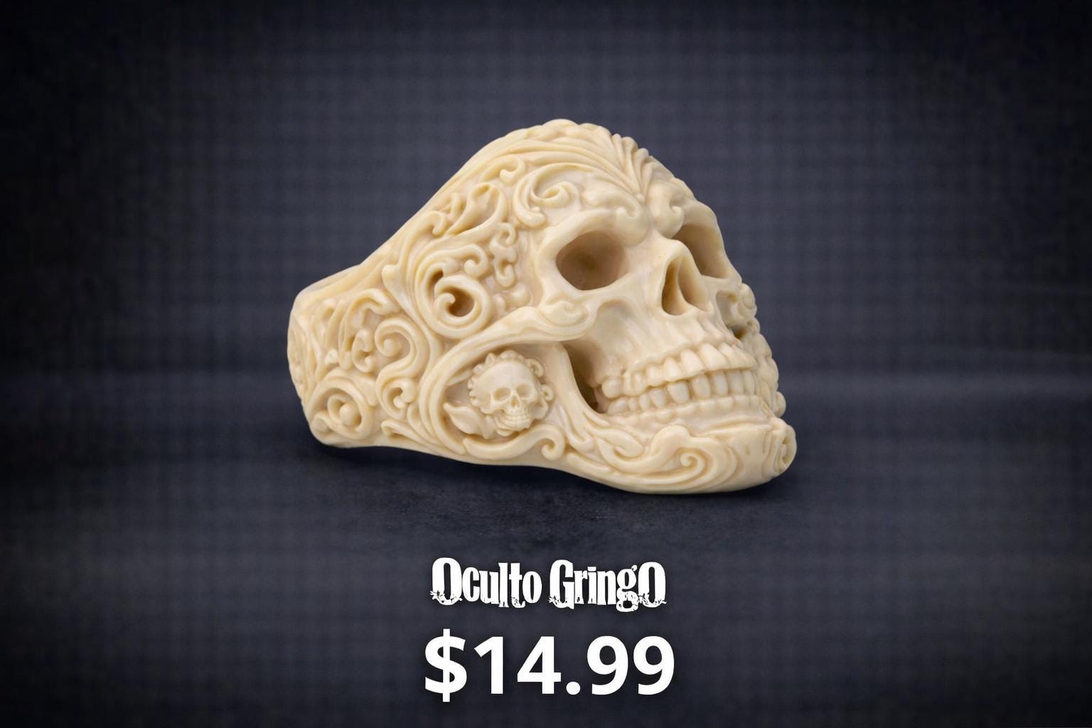 Baroque Skull Ring – Gothic Skeleton Statement Ring